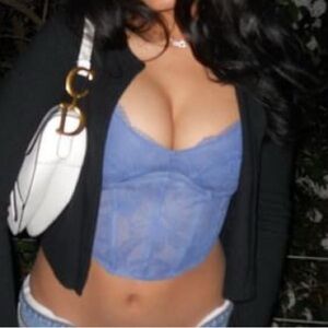 Blue Lace Bustier Top